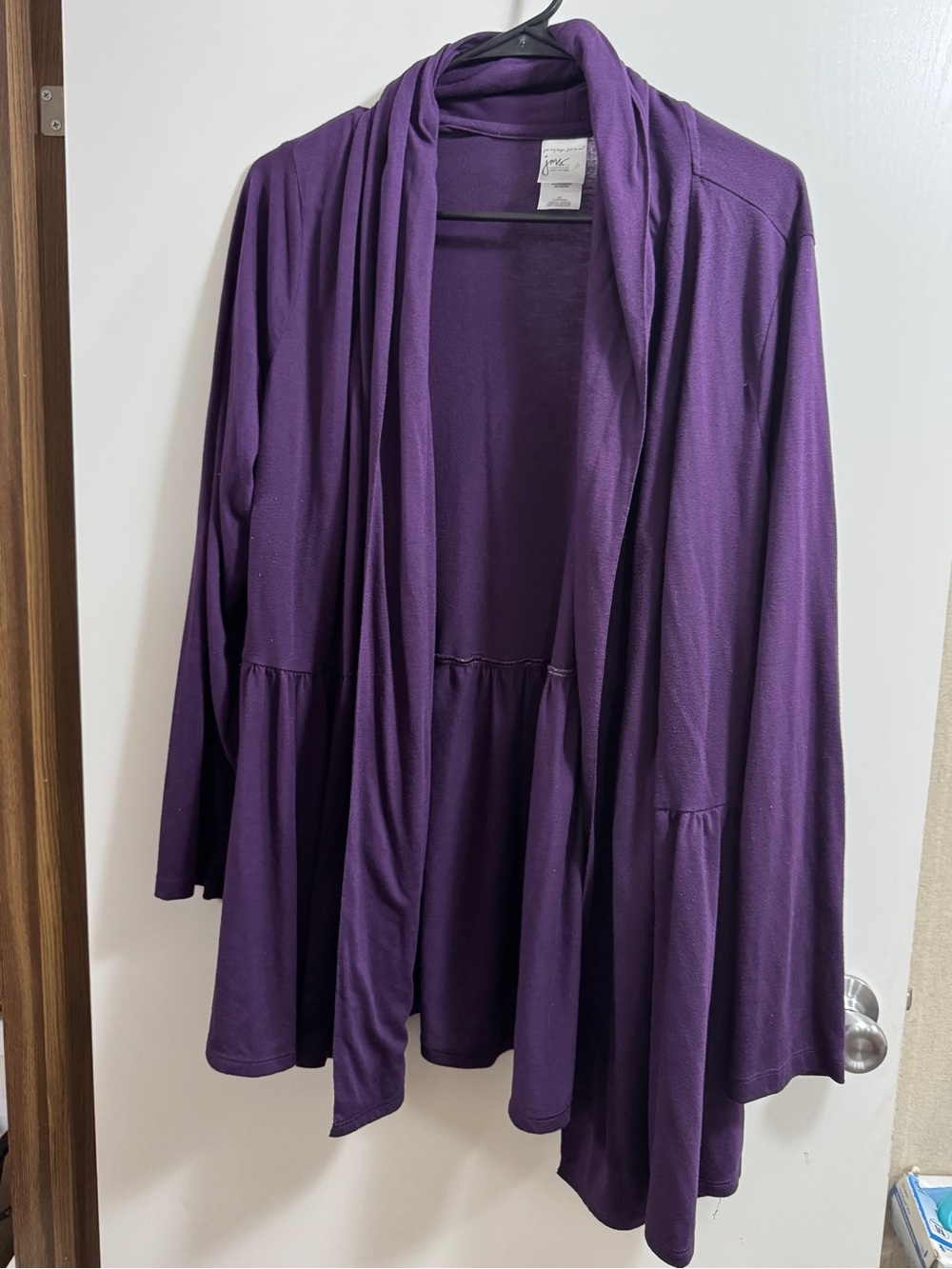 Just My Size Deep Purple Open Cardigan